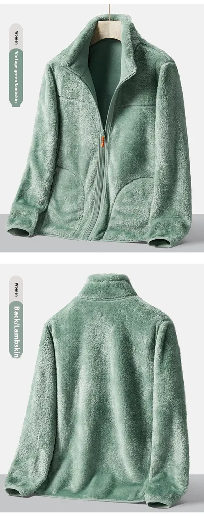 Double-sided Polar Fleece Outdoor Thick Warm Sweater Coat