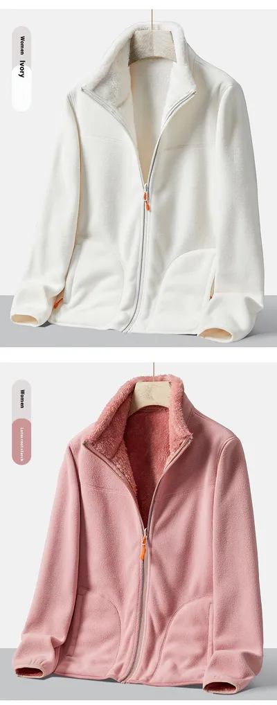 Double-sided Polar Fleece Outdoor Thick Warm Sweater Coat