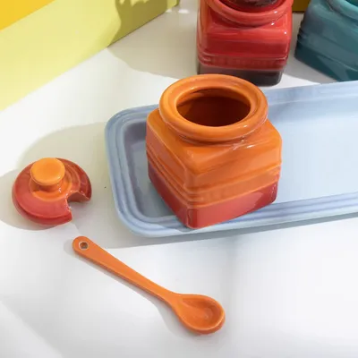 Kitchen Supplies Ceramic Seasoning Jar With Spoon Gift Box Condiment Bottle