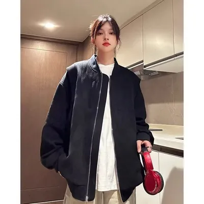American Retro Premium Purple Baseball Trendy Niche Jacket