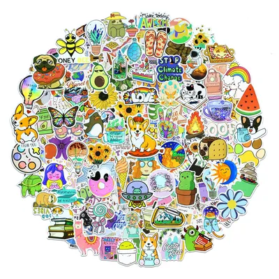 200 Pieces Style Stickers DIY Decorative Luggage Notebook Waterproof Label