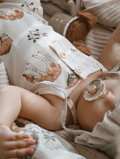 Baby Jumpsuit Class A Waffle Baby Going Out Clothes