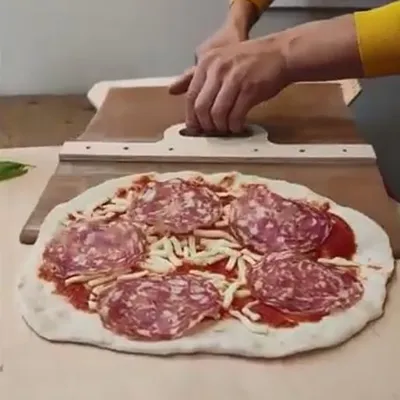 3 Sizes Sliding Pizza Peel Shovel Storage Board Pala Pizza Scorrevole Wooden Handle Transfer Pizza Kitchen Gadgets