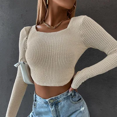 Women's Round Neck Knitted Bottoming Shirt