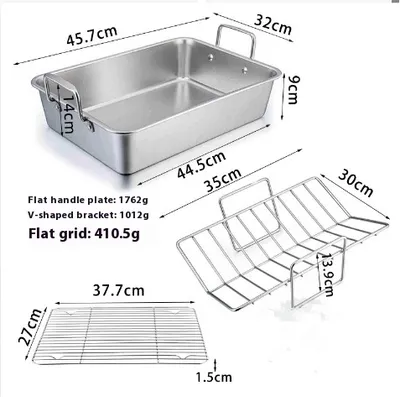 Stainless Steel Outdoor Square Large Capacity Barbecue Tray