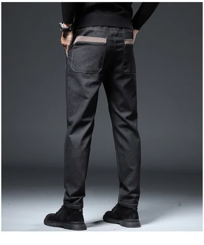 Embroidery Trend Slim Straight Pants Men