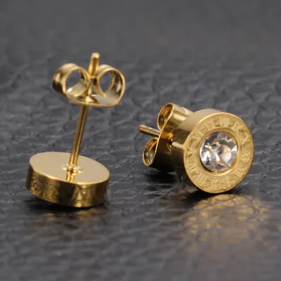 Roman Numerals and Diamond Stud Earrings