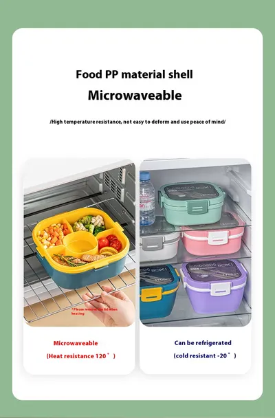 Large Capacity Separated Plastic Seal Lunch Box