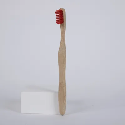 toothbrush with wavy handle bamboo wood