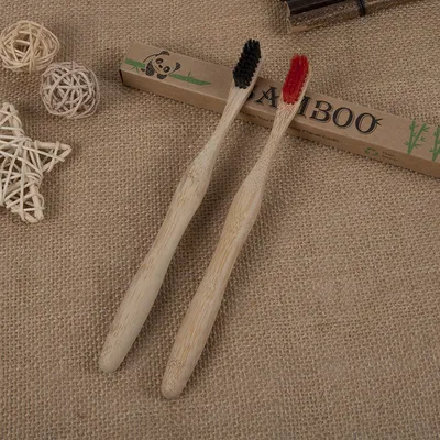 toothbrush with wavy handle bamboo wood