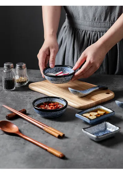 Ceramic Japanese Sauce Dipping Seasoning Dish Creative Household Restaurant Supplies