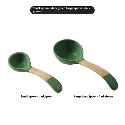 Retro Domestic Long Handle Ceramic Ladel