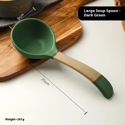 Retro Domestic Long Handle Ceramic Ladel