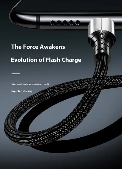 Android TYPE-C Super Fast Charge 5A Nylon Braided Mobile Phone Charging Cable