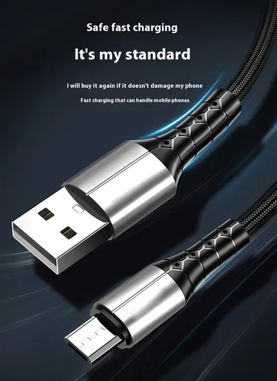Android TYPE-C Super Fast Charge 5A Nylon Braided Mobile Phone Charging Cable