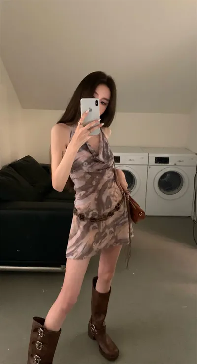 V-neck With Belt Dress Women