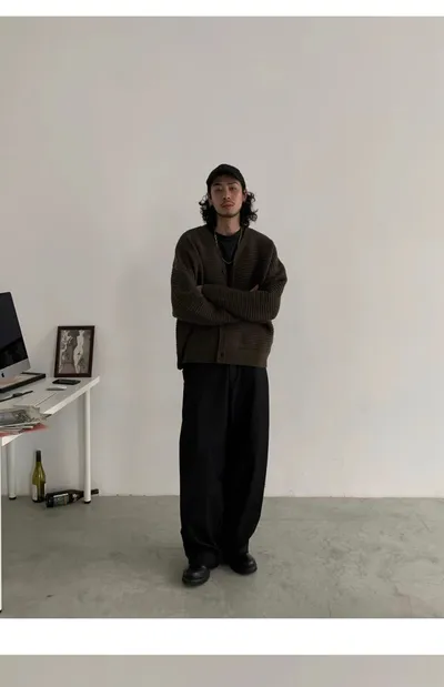 Japanese-style Retro Design Profile Wide Leg Men's Spring And Summer New Straight Loose Trousers