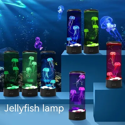 مصباح قنديل البحر، يعمل بمنفذ USB، مزود بإضاءة LED ملونة متغيرة الألوان، مصباح ليلي صغير لإضفاء جو منزلي مميز