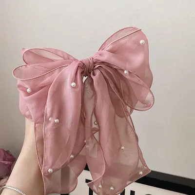 Big Lace White High-grade Hair Accessories Female Back Head Spring Clip Headdress