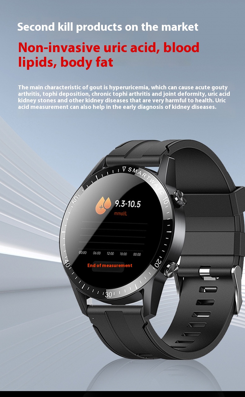 سوار رياضي GT3 غير جراحي لقياس نسبة الدهون في الدم، ونسبة الدهون في الجسم، ومعدل ضربات القلب، وضغط الدم، ونسبة الأكسجين في الدم.