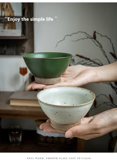 Household Thickened Rice Bowl Retro Ceramic Bowl