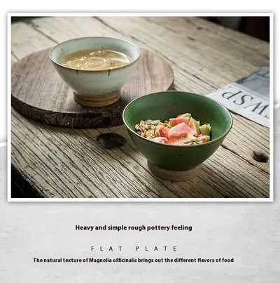 Household Thickened Rice Bowl Retro Ceramic Bowl