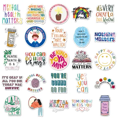 50 Mental Health Graffiti Cross-border Personalized English Slogan Creative Decoration Phone Case