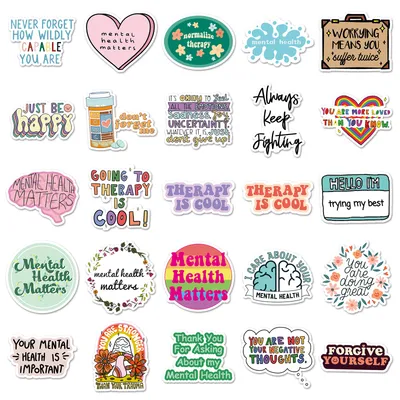 50 Mental Health Graffiti Cross-border Personalized English Slogan Creative Decoration Phone Case