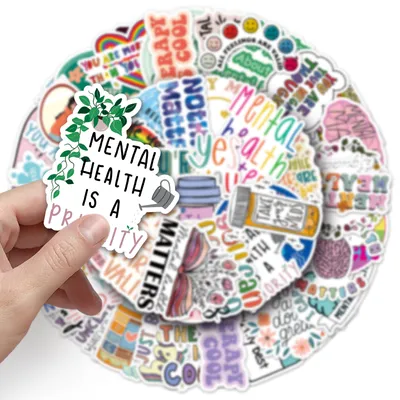 50 Mental Health Graffiti Cross-border Personalized English Slogan Creative Decoration Phone Case