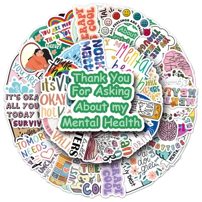 50 Mental Health Graffiti Cross-border Personalized English Slogan Creative Decoration Phone Case