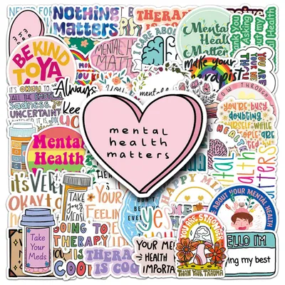 50 Mental Health Graffiti Cross-border Personalized English Slogan Creative Decoration Phone Case