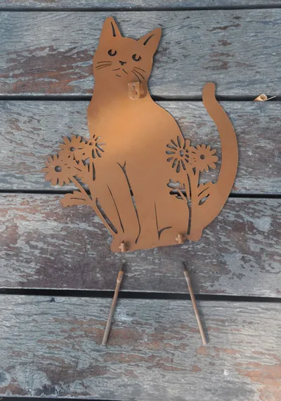 European-style Pastoral Iron Retro Garden Plug-in Kitten Flower Holderwall Decorations Dual-use