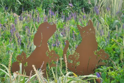 European-style Pastoral Iron Retro Garden Plug-in Kitten Flower Holderwall Decorations Dual-use