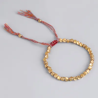 Handmade Tibetan Buddhist Bracelets On Hand Braided Copper Beads Lucky Rope Bracelet & Bangles For Women Men