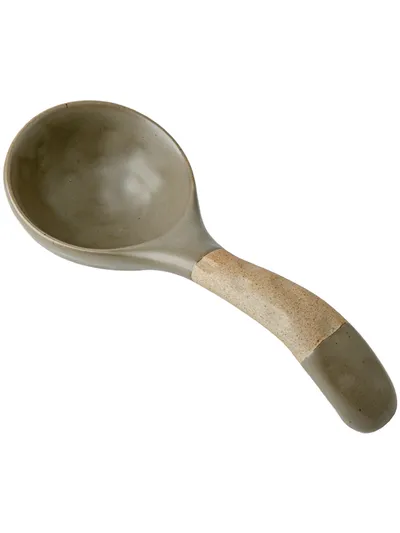 Ceramic Thickened Retro Stoneware Large Long-handle Spoon Household