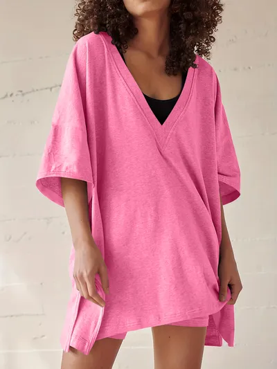 Women's Fashion Casual Short-sleeved Shorts Two-piece Suit