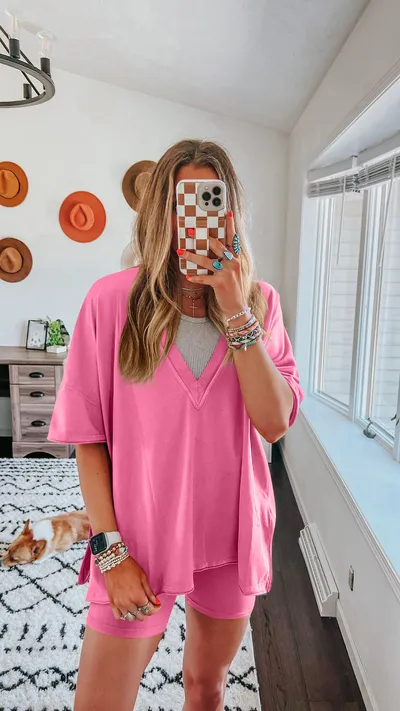 Women's Fashion Casual Short-sleeved Shorts Two-piece Suit