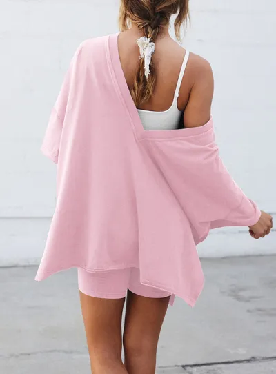 Women's Fashion Casual Short-sleeved Shorts Two-piece Suit