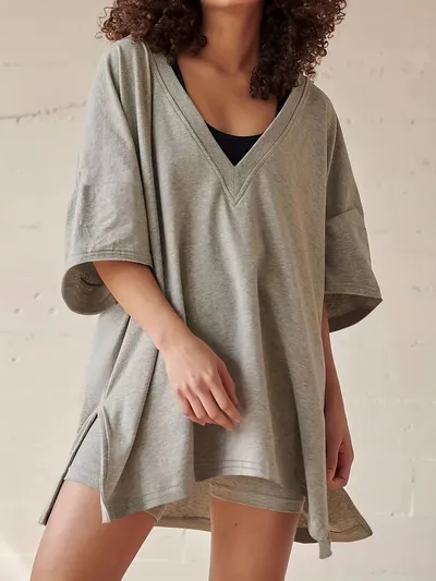 Women's Fashion Casual Short-sleeved Shorts Two-piece Suit