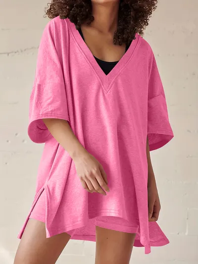 Women's Fashion Casual Short-sleeved Shorts Two-piece Suit