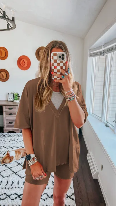 Women's Fashion Casual Short-sleeved Shorts Two-piece Suit