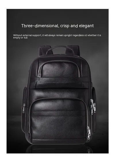 Travel Backpack Genuine Leather Men