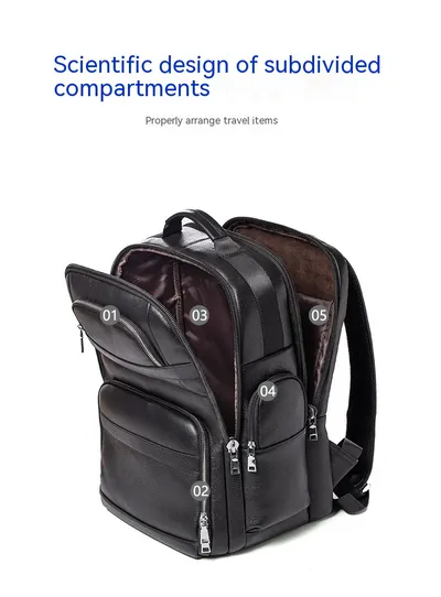 Travel Backpack Genuine Leather Men