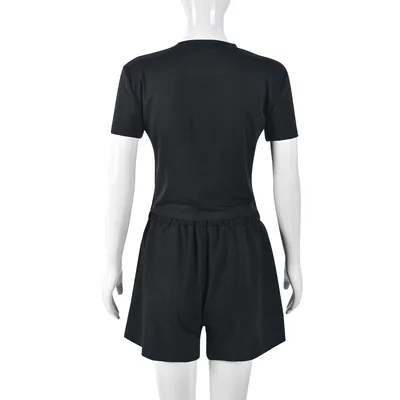 Lace-up Rhinestone Round Neck European And American Shorts Suit