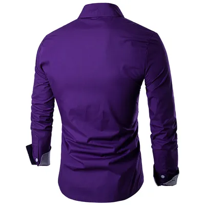 Men's Long-sleeved Dragon Print Long-sleeved Slim Shirt