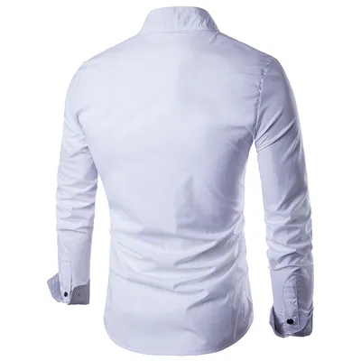 Men's Long-sleeved Dragon Print Long-sleeved Slim Shirt