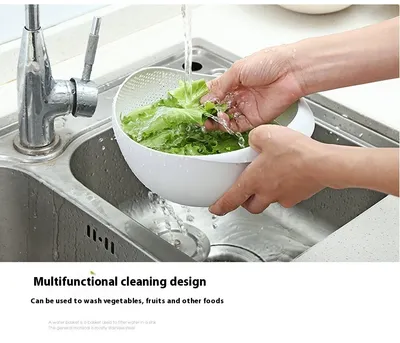 Kitchen Supplies Household Basin Plastic Fruit And Vegetable Draining Basket