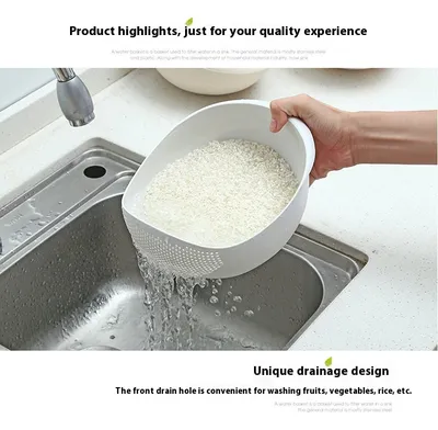 Kitchen Supplies Household Basin Plastic Fruit And Vegetable Draining Basket