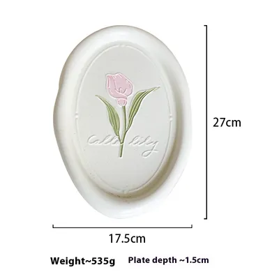 Common Calla Tulip French Relief Ceramic Plate Tableware