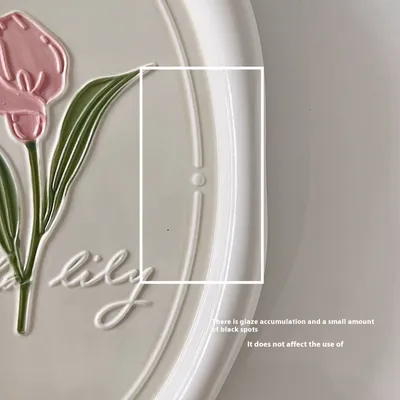 Common Calla Tulip French Relief Ceramic Plate Tableware